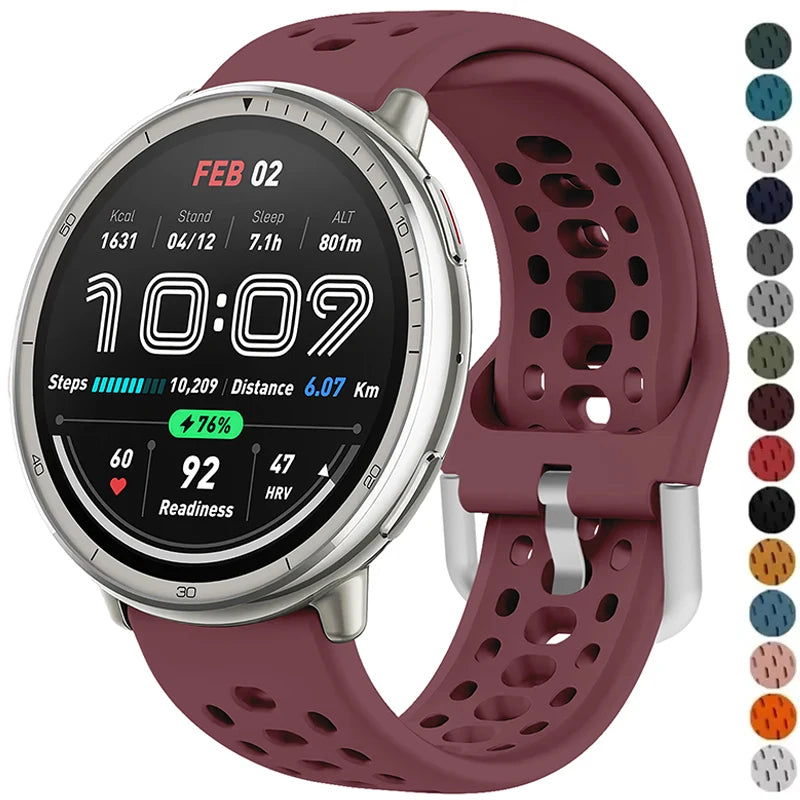 20mm Silicone Sport Watch Strap | Breathable Replacement Band