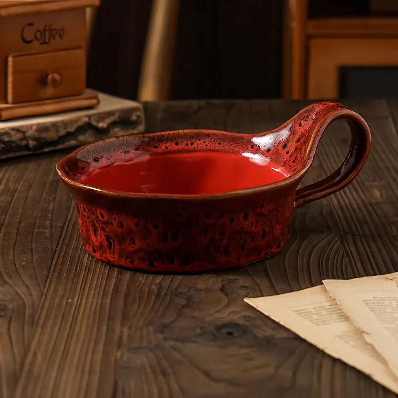 Ensaladera Vintage con Estampado de Leopardo | Elegante Copa de Postre de Cerámica