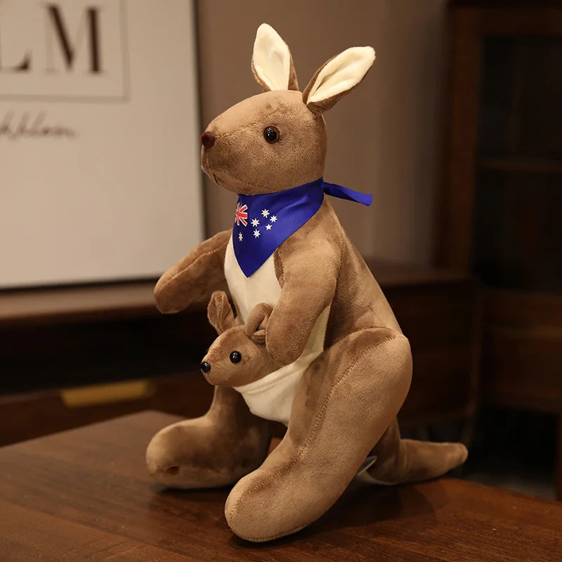 Lifelike Kangaroo Plush Toy | Mum & Baby Simulation Toy