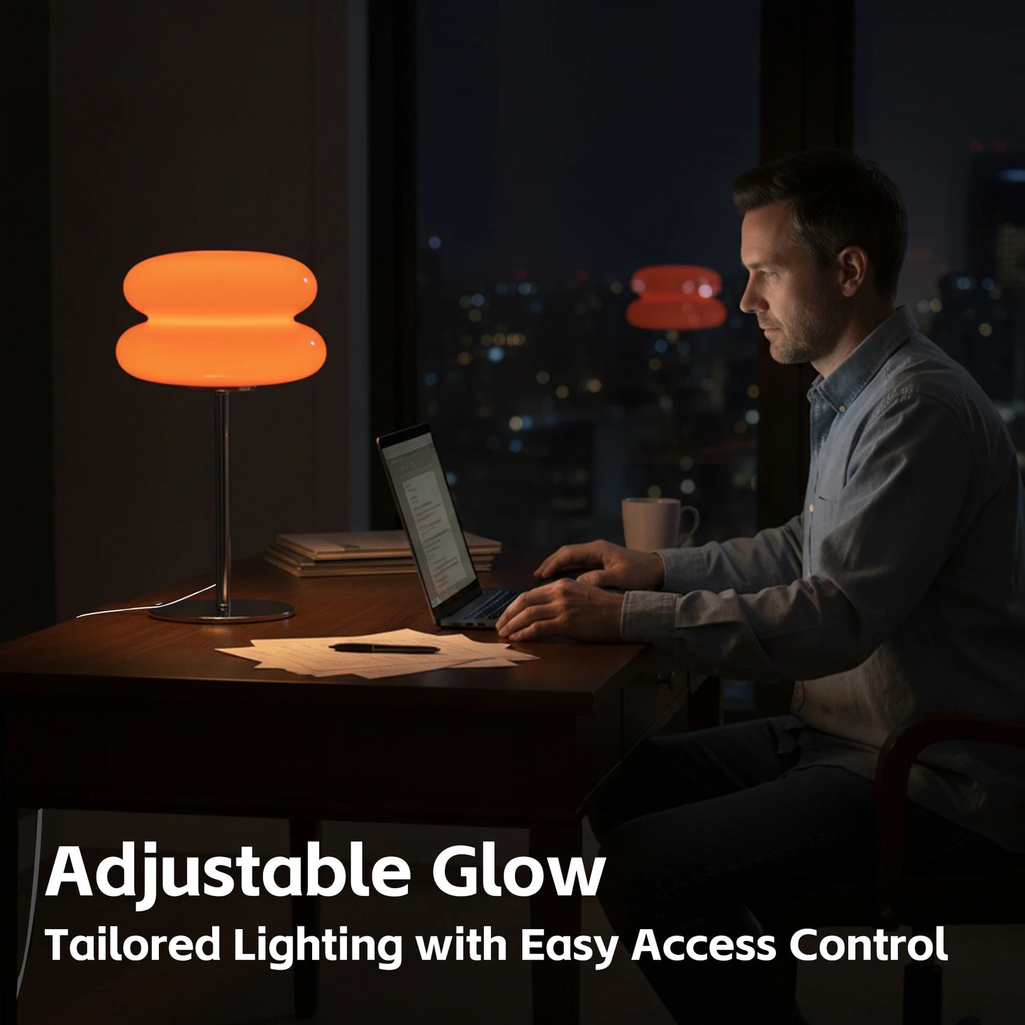 Trichromatic Dimming Glass Table Lamp | Eye Protection Night Light