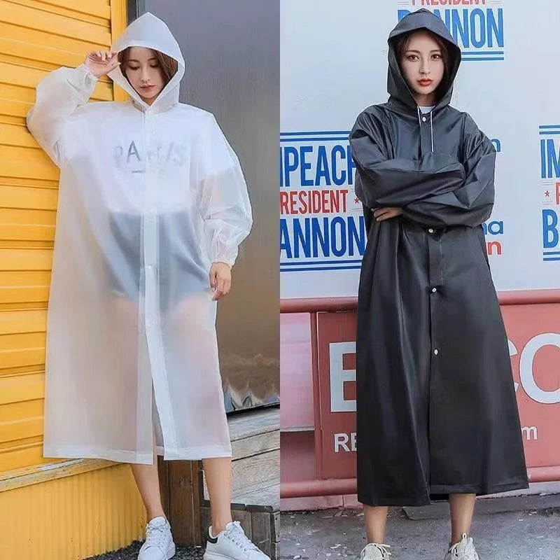 Transparent Non-Disposable Raincoat | Stylish Portable Poncho