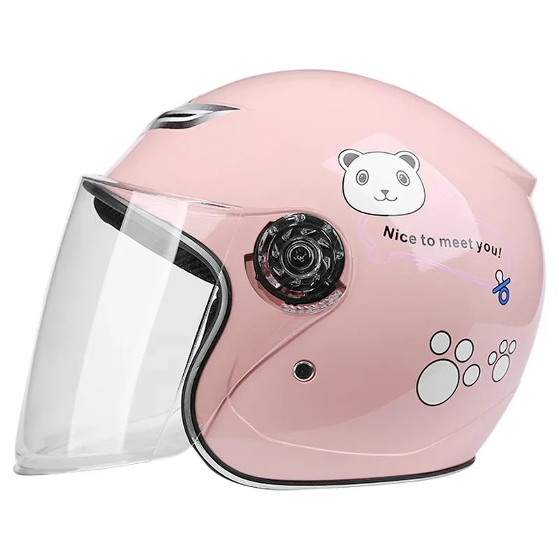 Cute Cartoon Kids Helmet | Safe & Stylish Motorcycle Headgear