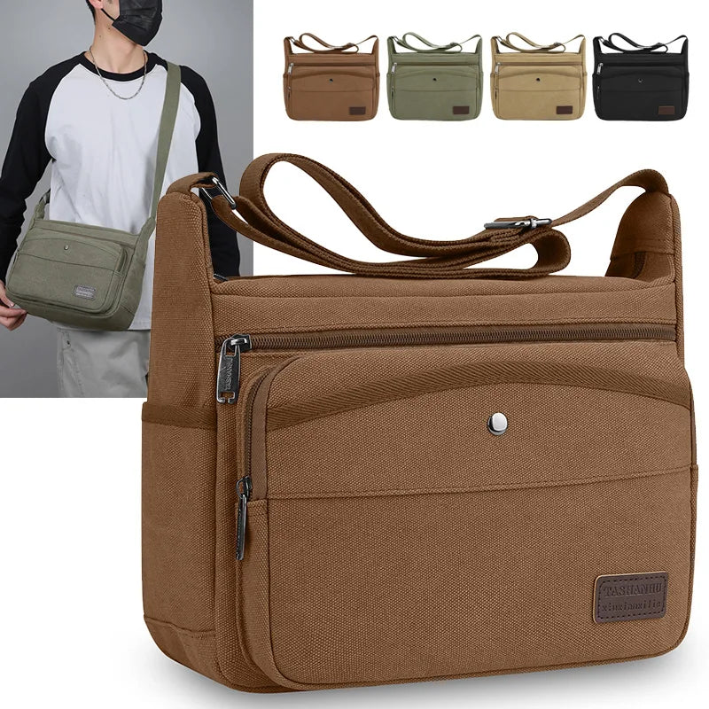 Bolsos de Lona Casuales para Hombres | Bandolera Cruzada Versátil