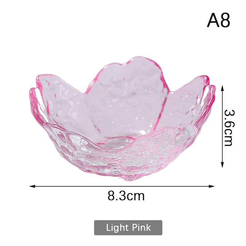 Elegant Cherry Blossoms Seasoning Plate | Nordic Glass Dish