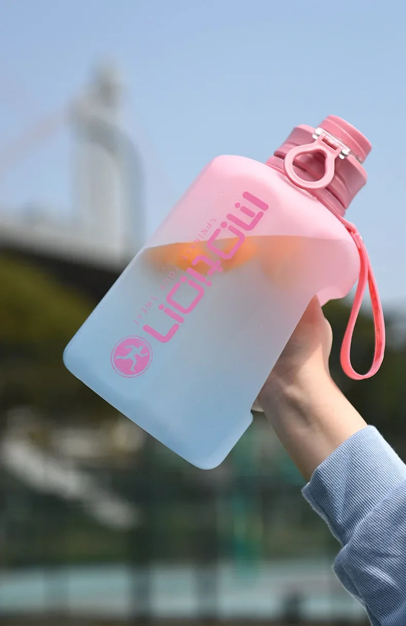 2 Liter Sports Water Bottle with Straw | Large Capacity Fitness Kettle