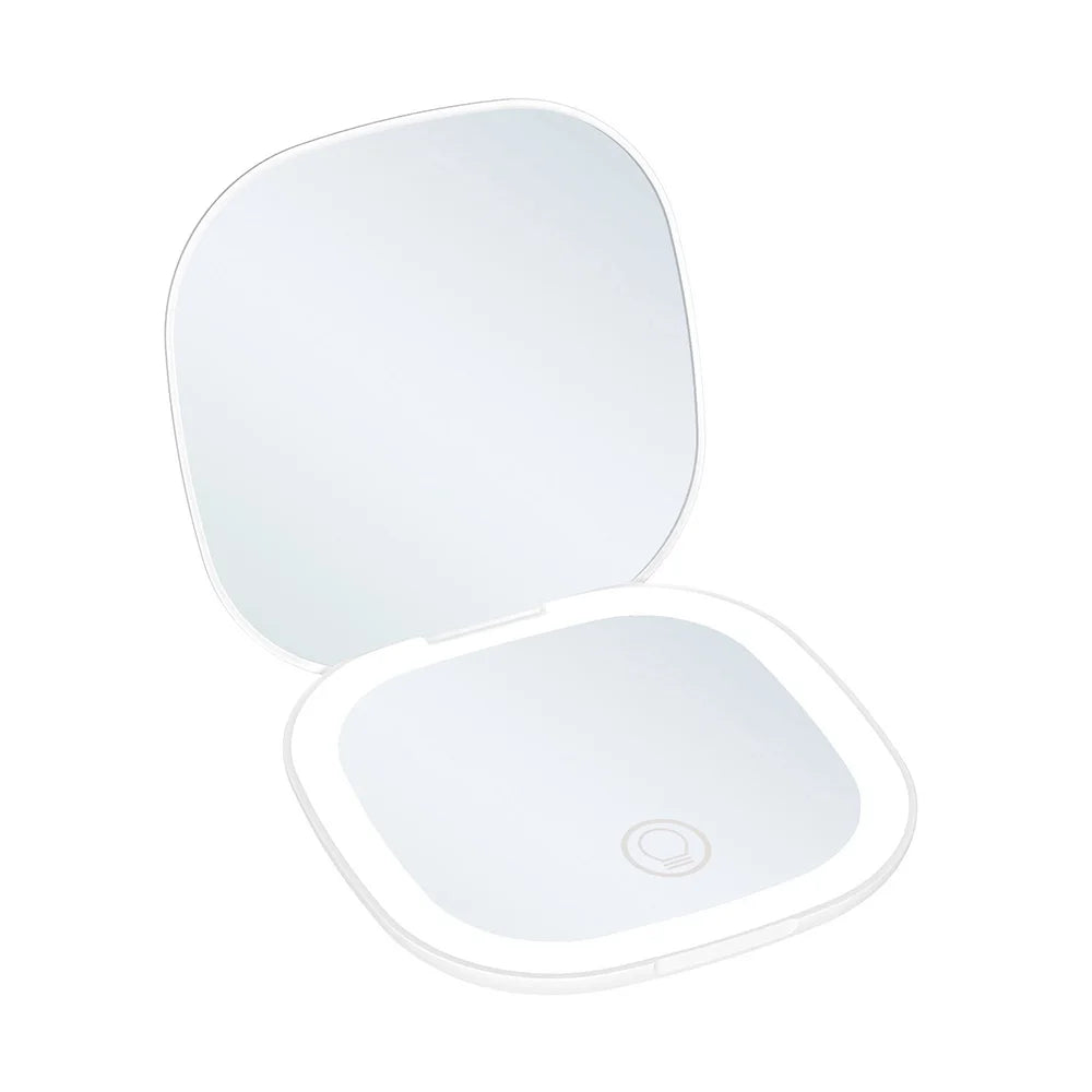 Portable Compact LED Makeup Mirror with 5x/10x Magnification