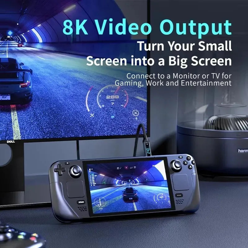 USB4 Cable with Real-Time LED Power Display 240W PD3.1 Fast Charging 40Gbps Data Transfer 8K@60Hz Video USB C to C Braided Cord