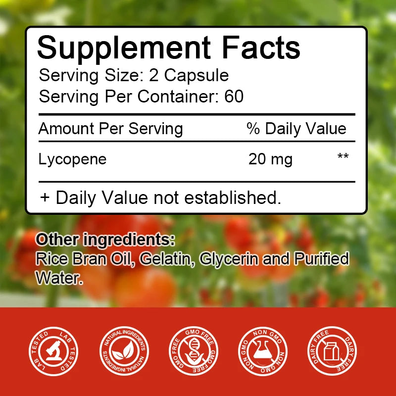Lycopene Capsules for Prostate and Bladder Health Support