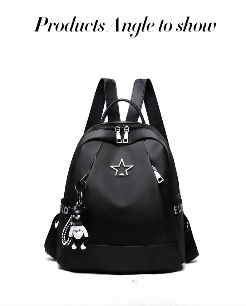 Large Capacity Women's Nylon Backpack | Stylish Casual Shoulder Bag