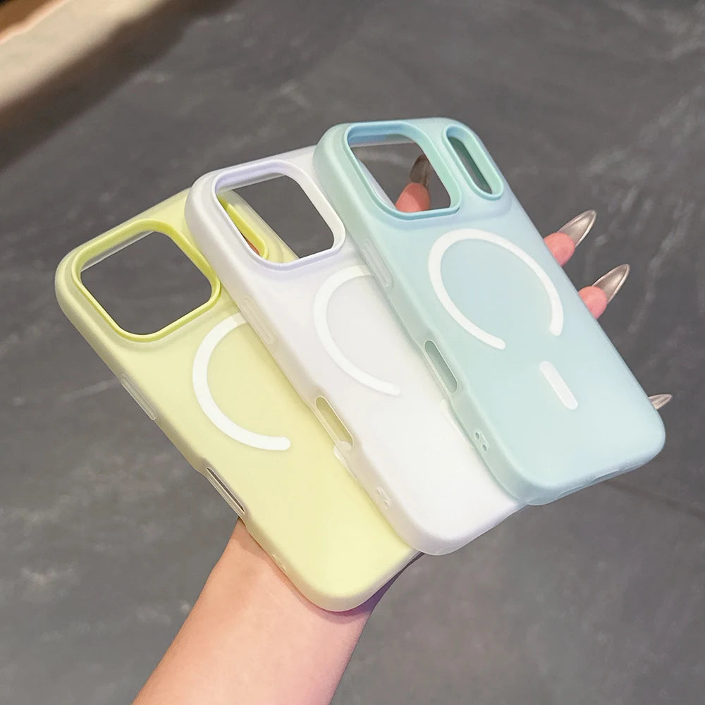 Magnetic Candy Color Wireless Charging Case for iPhone