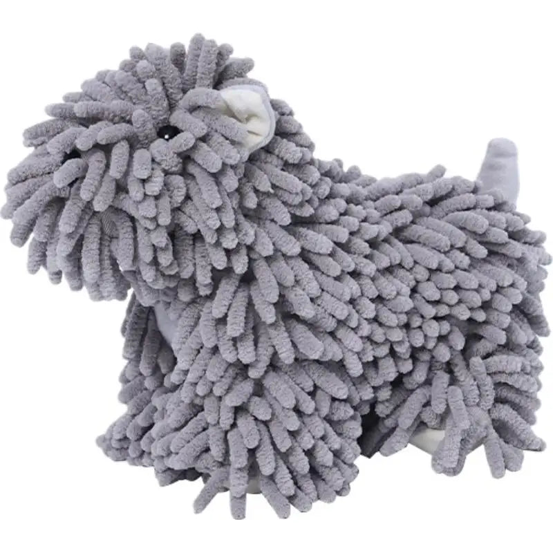 Cute Cartoon Puppy Hand Towel | Fluffy Chenille Kitchen & Bath Towel