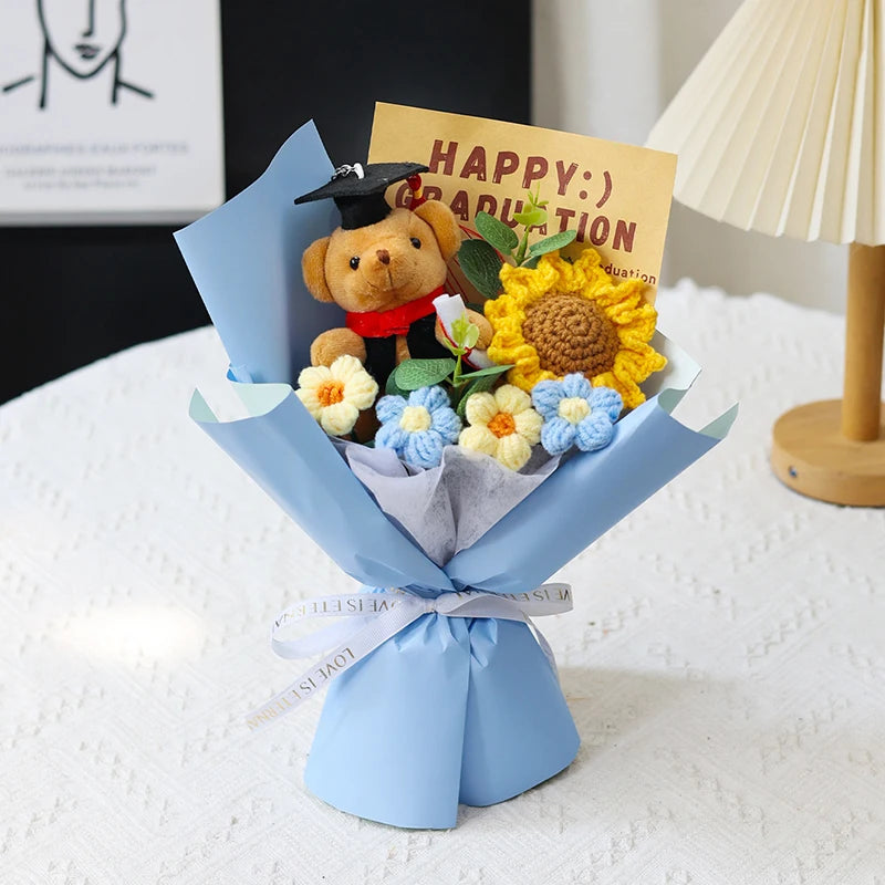 Ramo de flores de graduación tejidas a mano | Regalo perfecto para profesores