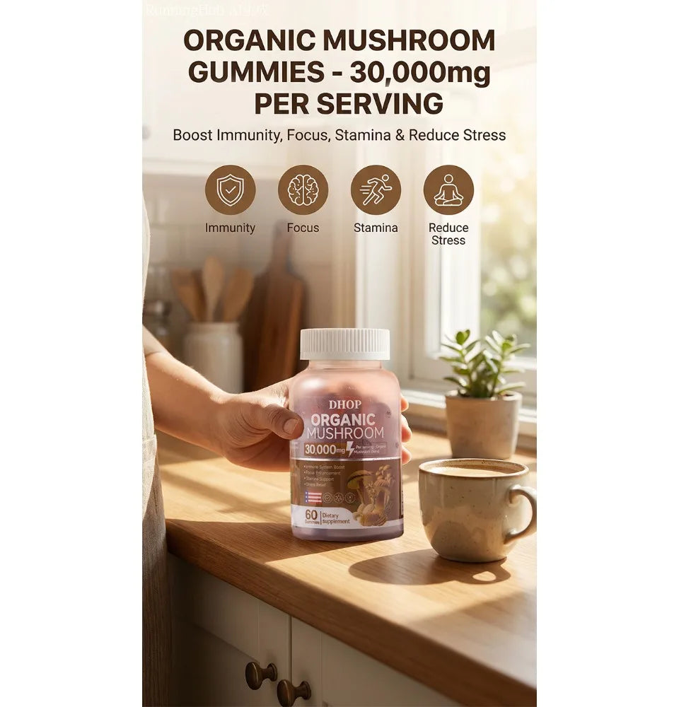 Mushroom Gummies with Lion's Mane & Reishi | Daily Health Support