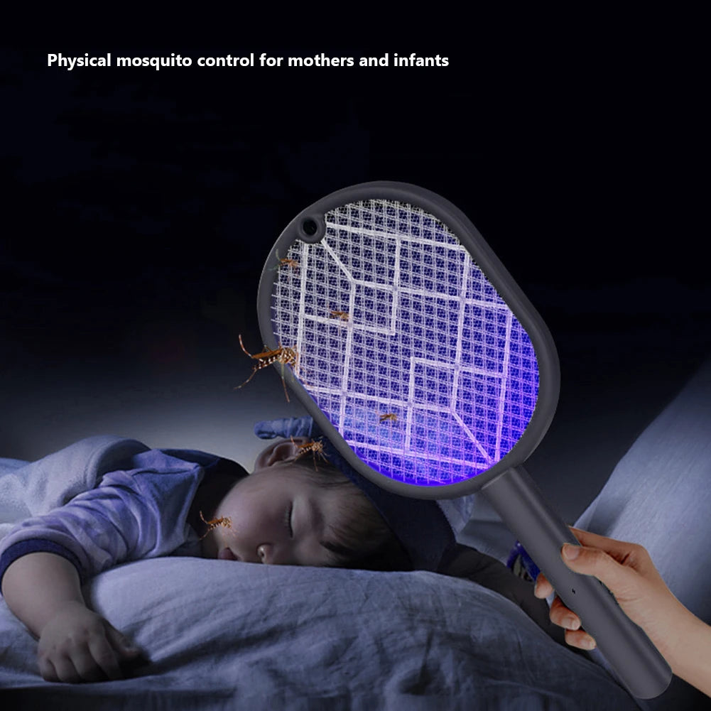 2-in-1 Electric Mosquito Swatter | USB Rechargeable Bug Zapper