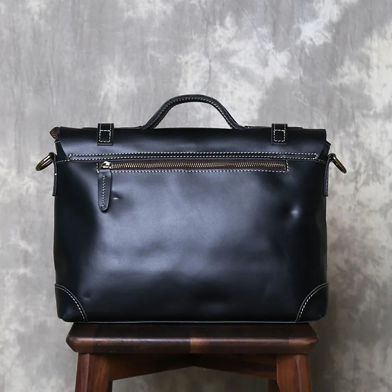 Retro Leather Commuter Handbag | Stylish & Versatile Bag for Men