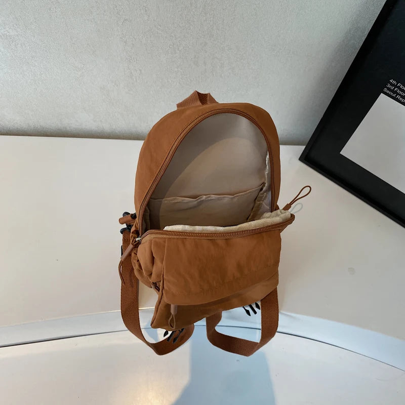 Versatile Solid Color Unisex Small Backpack | Large Capacity Design