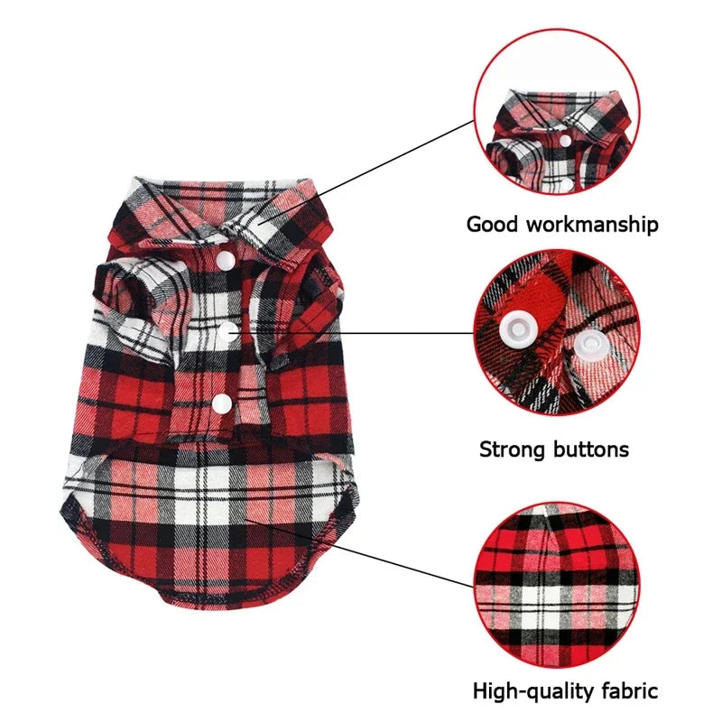 Stylish Plaid Dog Shirts | Trendy Summer Wear for Small Pets
