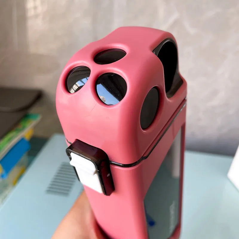 Cute Portable Plastic Straw Water Bottle | Eco-Friendly Design