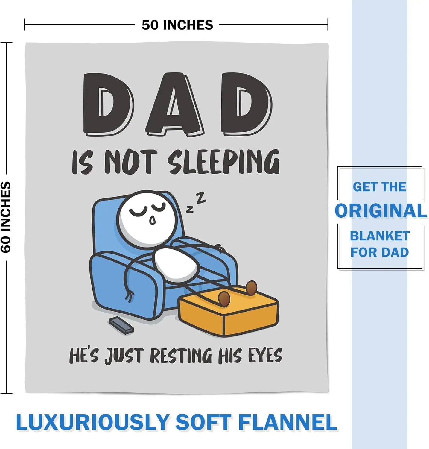 Soft & Comfortable Dad Is Not Sleeping Nap Blanket | Birthday Gift