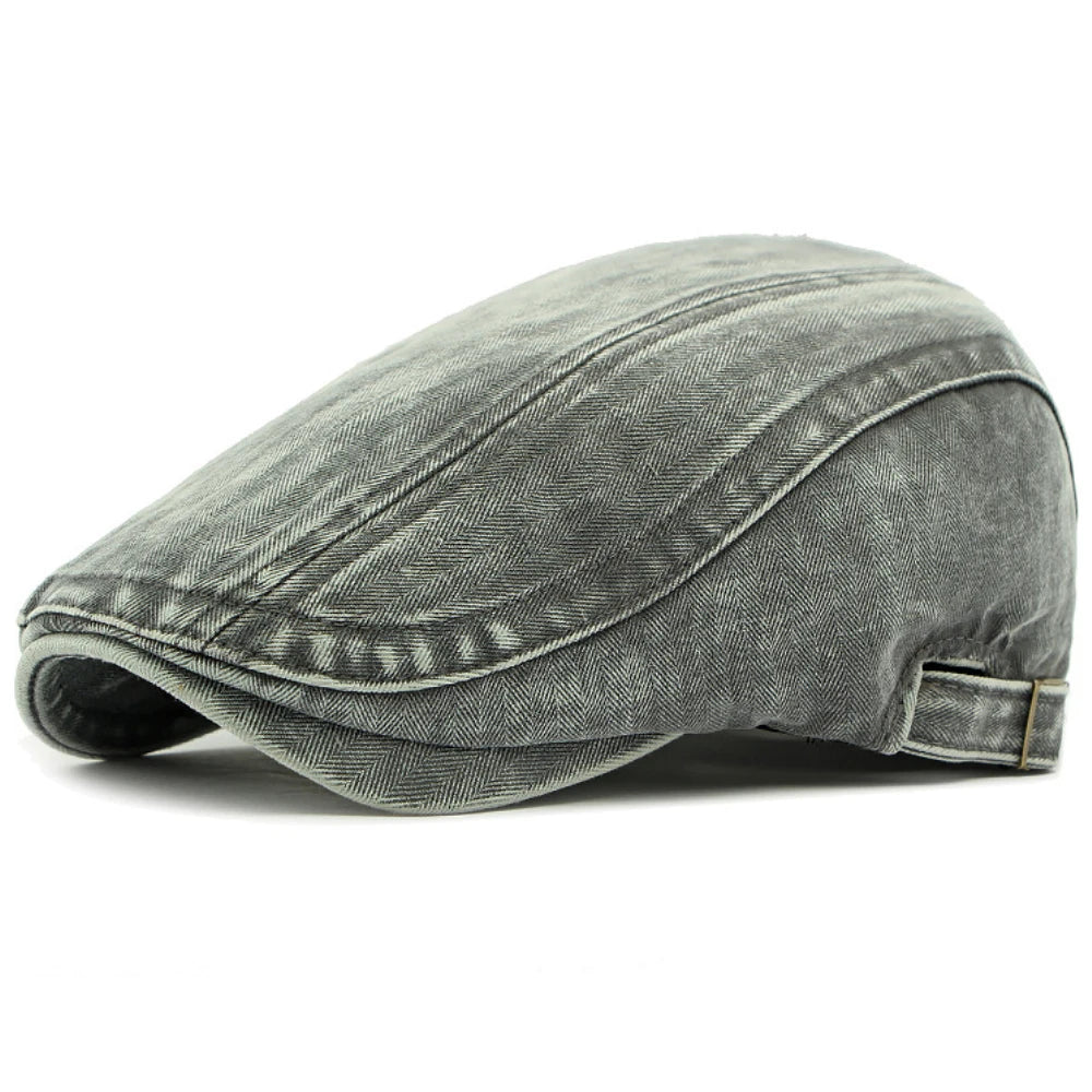 Unisex Adjustable Denim Beret Hat | Stylish Artist Cap