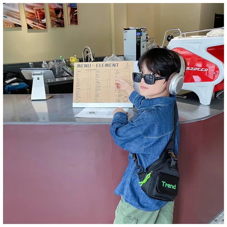 Cute Solid Color Children's Shoulder Bag | Stylish Kids Fanny Pack