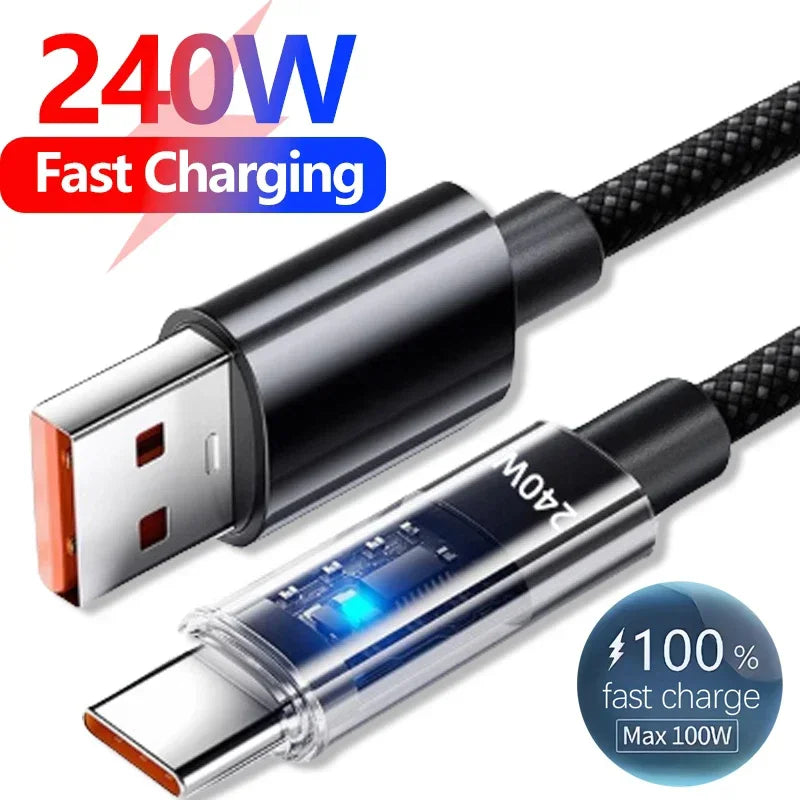 Super Fast Charging USB C Cable | 240W Dual Type C Charger