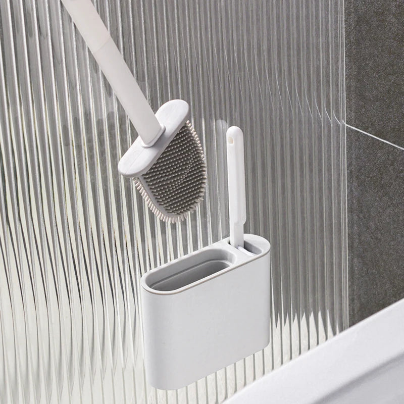 Wall Hanging Toilet Brush with Holder | Soft Bristles WC Cleaner