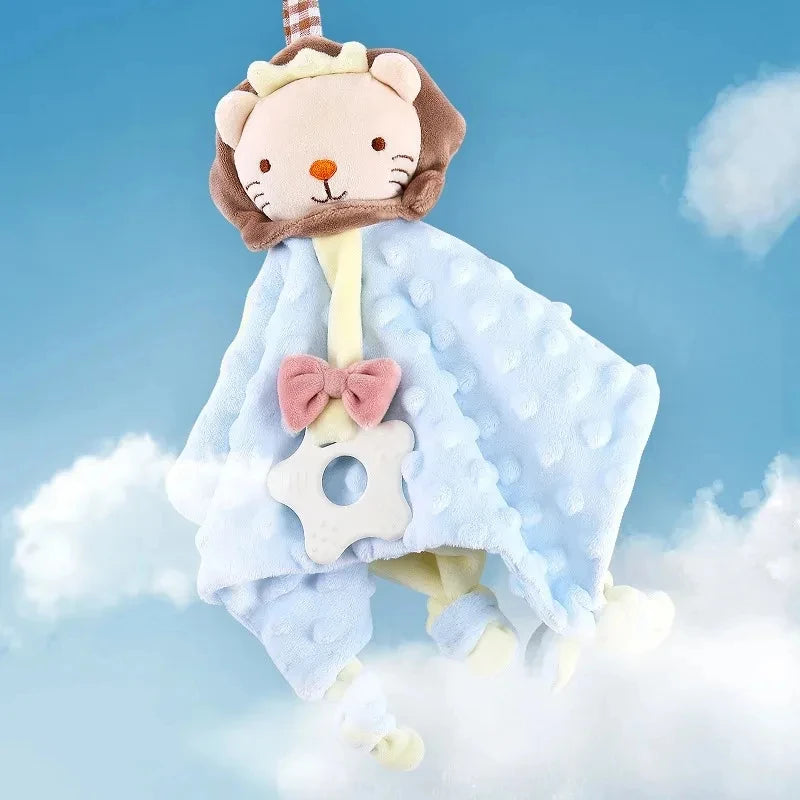Cute Elephant Plush Teether Rattle for Newborns | Soft Blanket Toy
