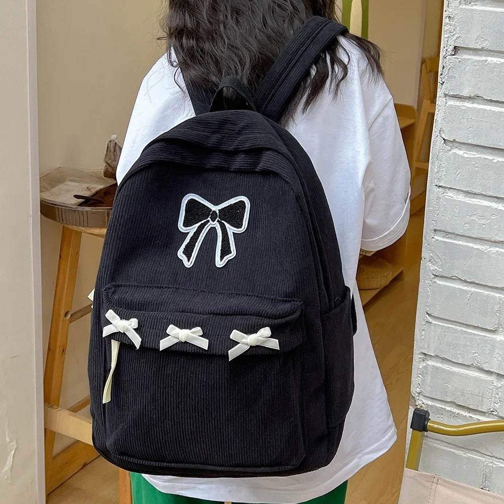 Cute Bowknot Aesthetic Backpack | Trendy School & Travel Bag