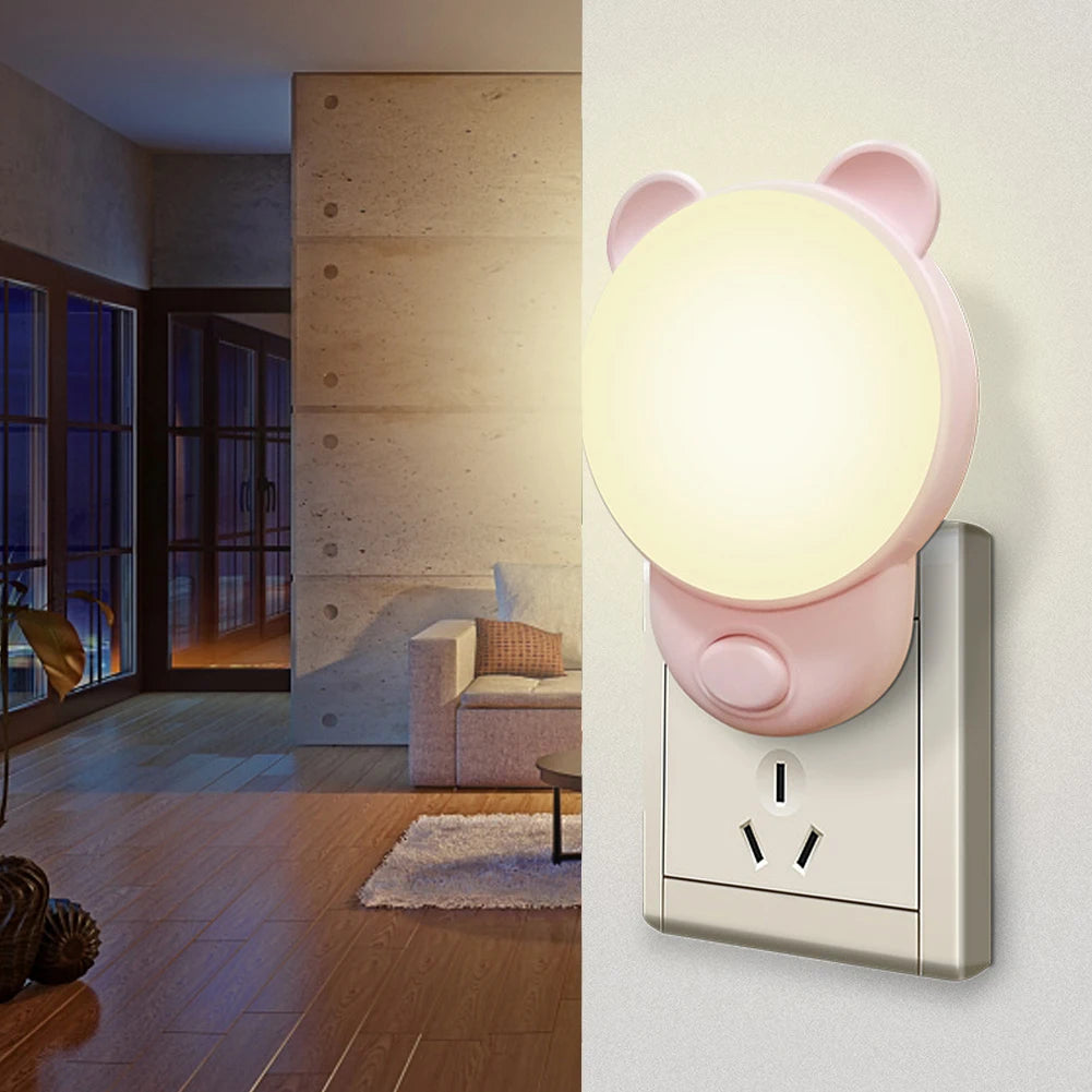 Luz nocturna LED enchufable | Iluminación blanca cálida y brillante ajustable