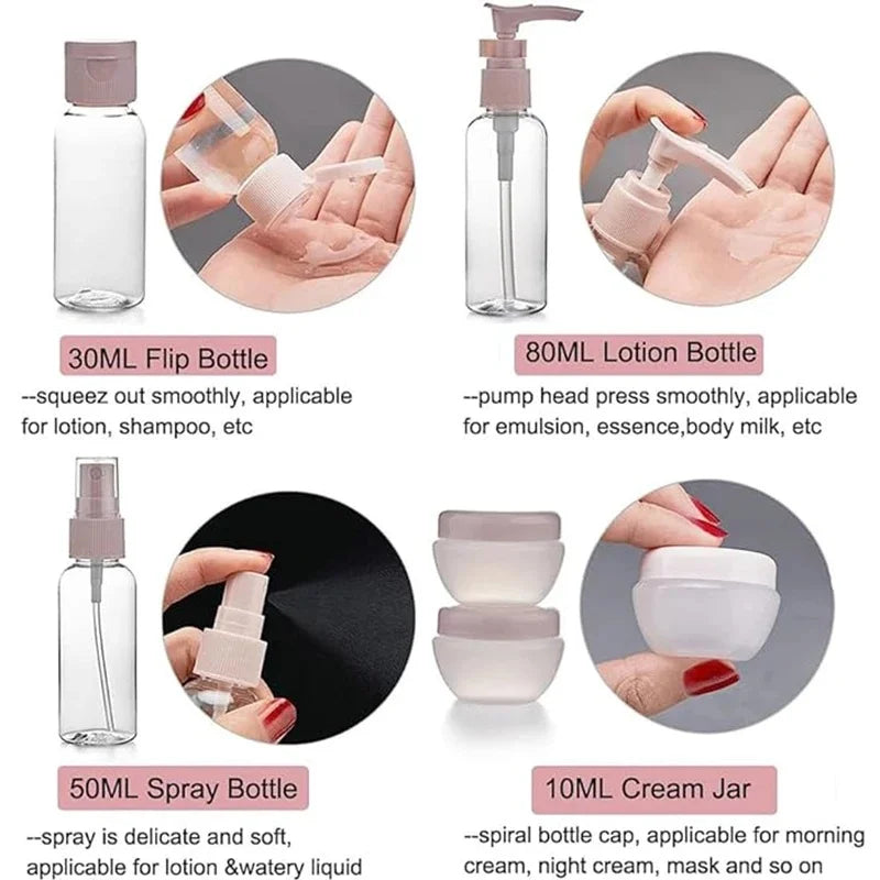 11-Pcs Travel Toiletries Containers Set | Refillable Mini Bottles