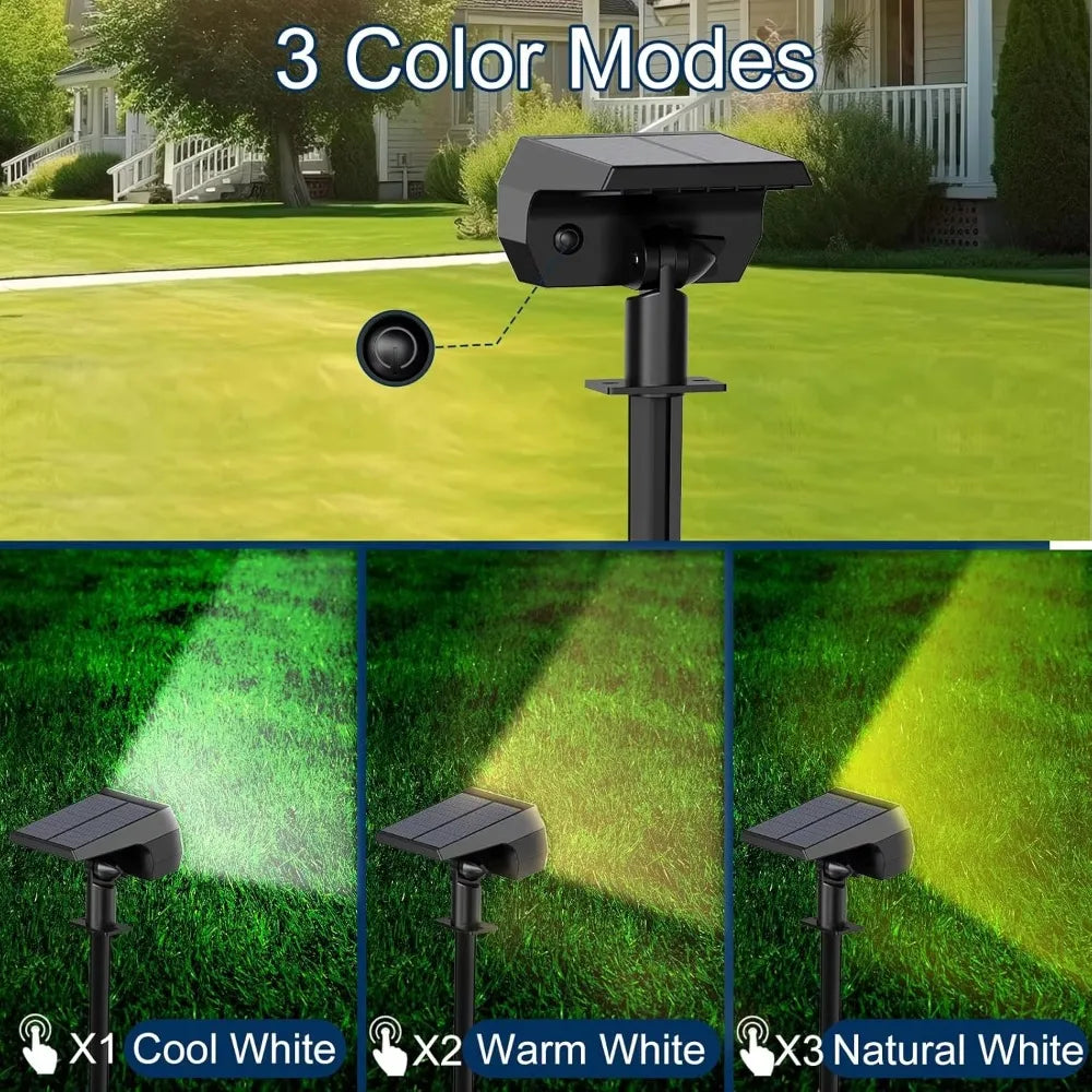 Focos solares LED | Iluminación impermeable para jardines y paisajes
