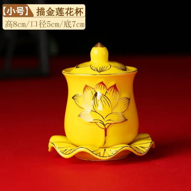Lotus Cup Relief Ceramic Tea Cup | Elegant Guanyin Tea Set