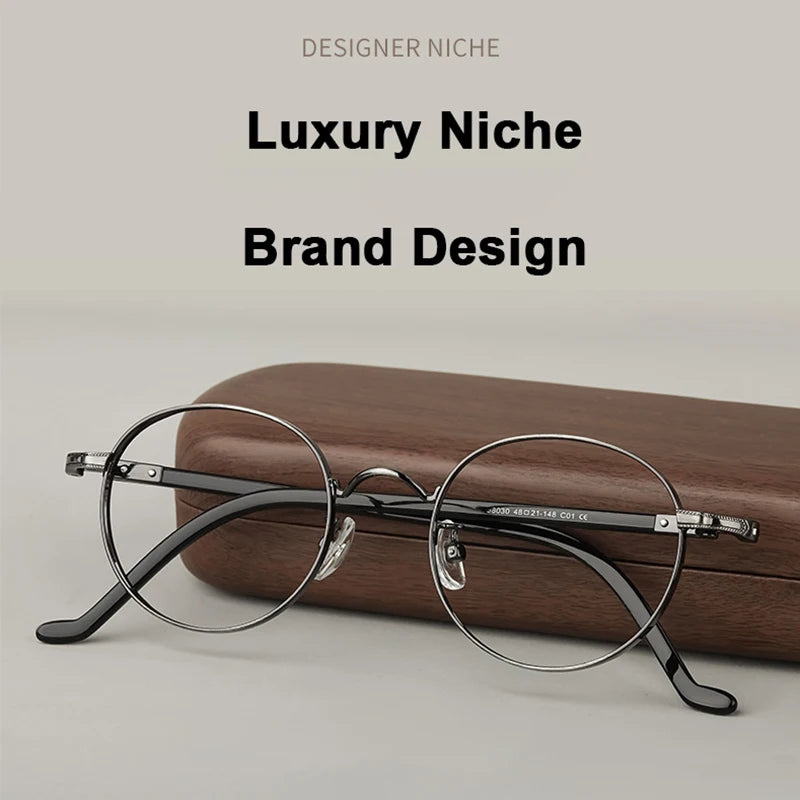 Japanese Style Titanium Frame Glasses for Small Faces | Trendy Eyewear
