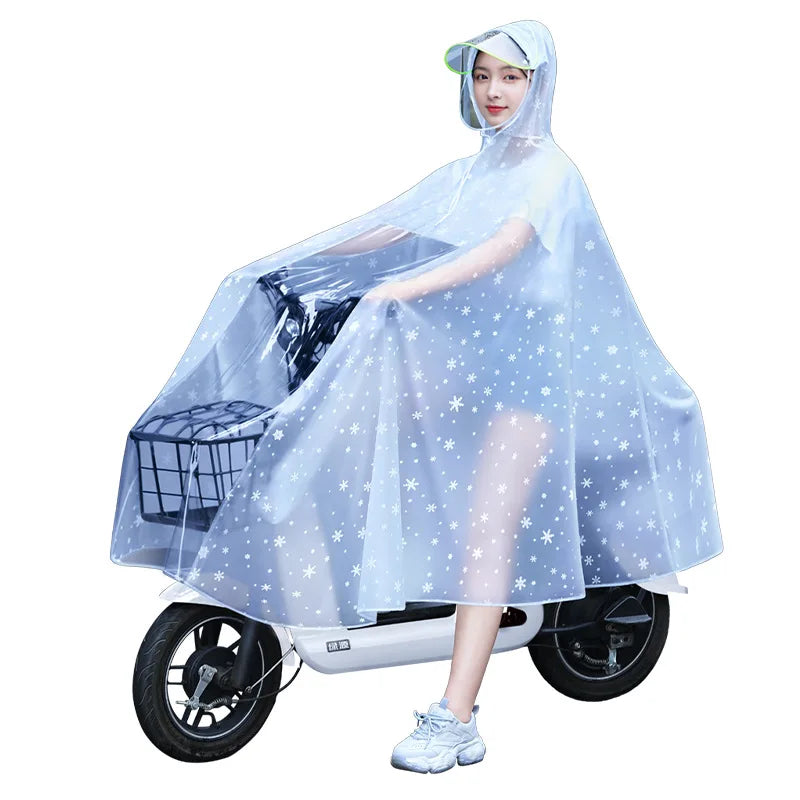 Women's Transparent Long Raincoat for Biking | Waterproof Jacket