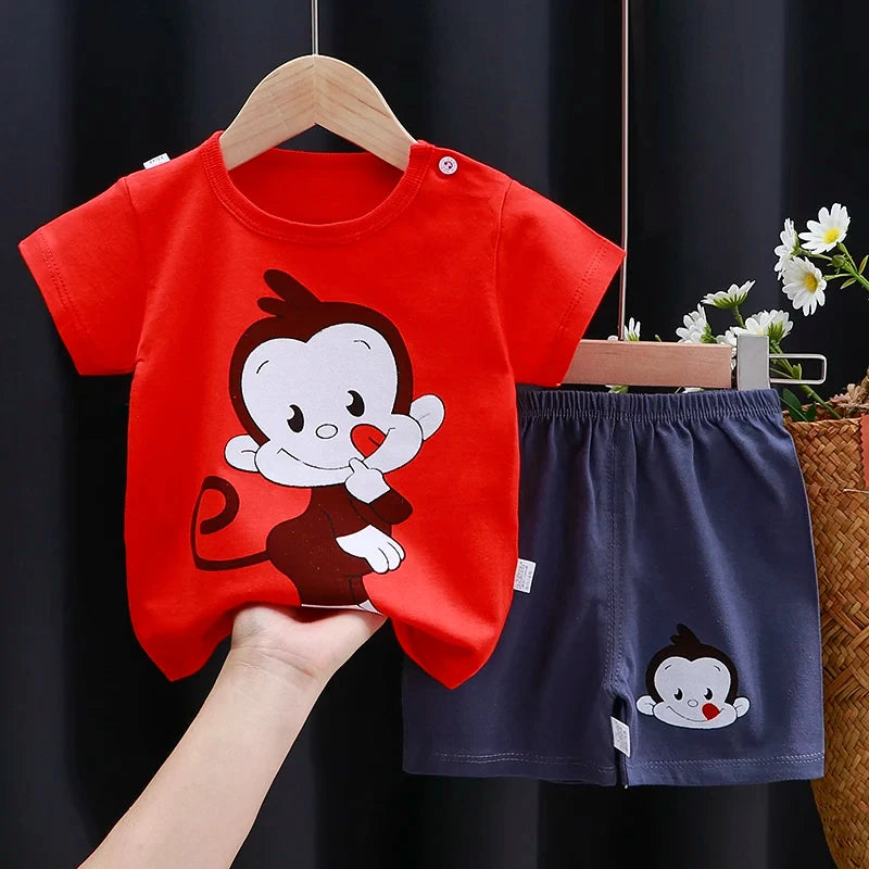 Kids Summer Clothing Set | Adorable Cartoon T-Shirt & Shorts