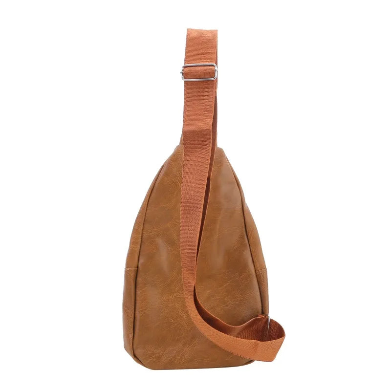 Stylish PU Leather Crossbody Bag for Men | Casual Sling Pack