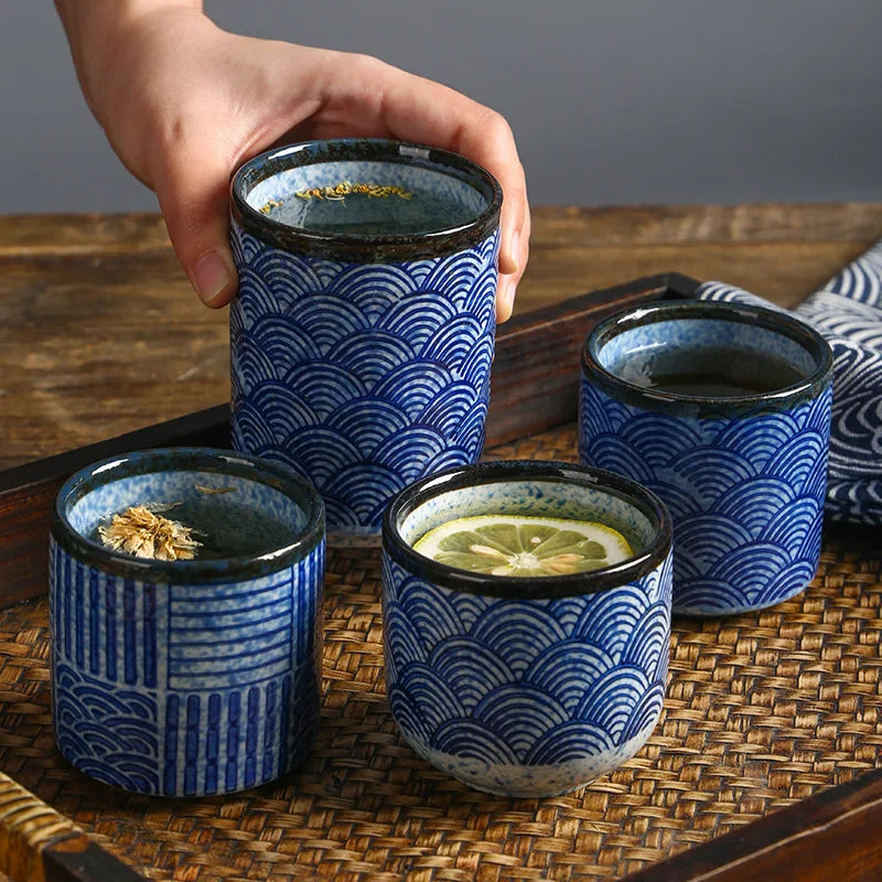 Elegante Taza de Té de Cerámica Ondulada Retro | La Experiencia de Té Perfecta