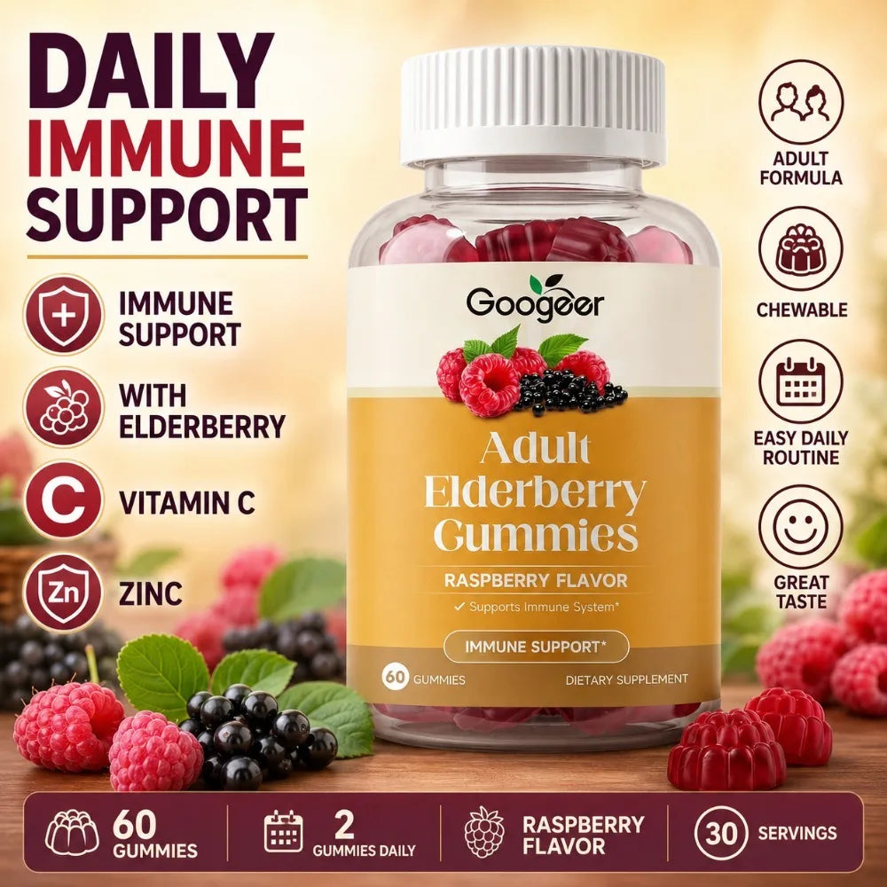 Black Elderberry Gummies with Vitamin C & Zinc | Daily Wellness Support