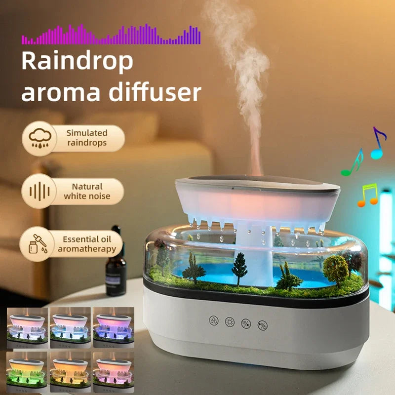 Colorful Raindrop Air Humidifier | Aroma Diffuser with Sound