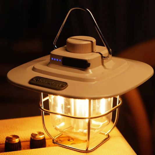 Linterna de camping retro LED | Luz regulable impermeable para tiendas de campaña