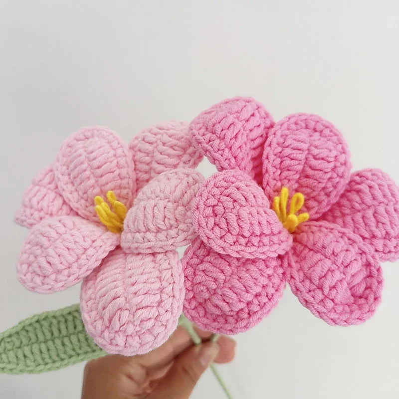 Ramo de tulipanes artificiales tejidos a mano para bodas y decoración