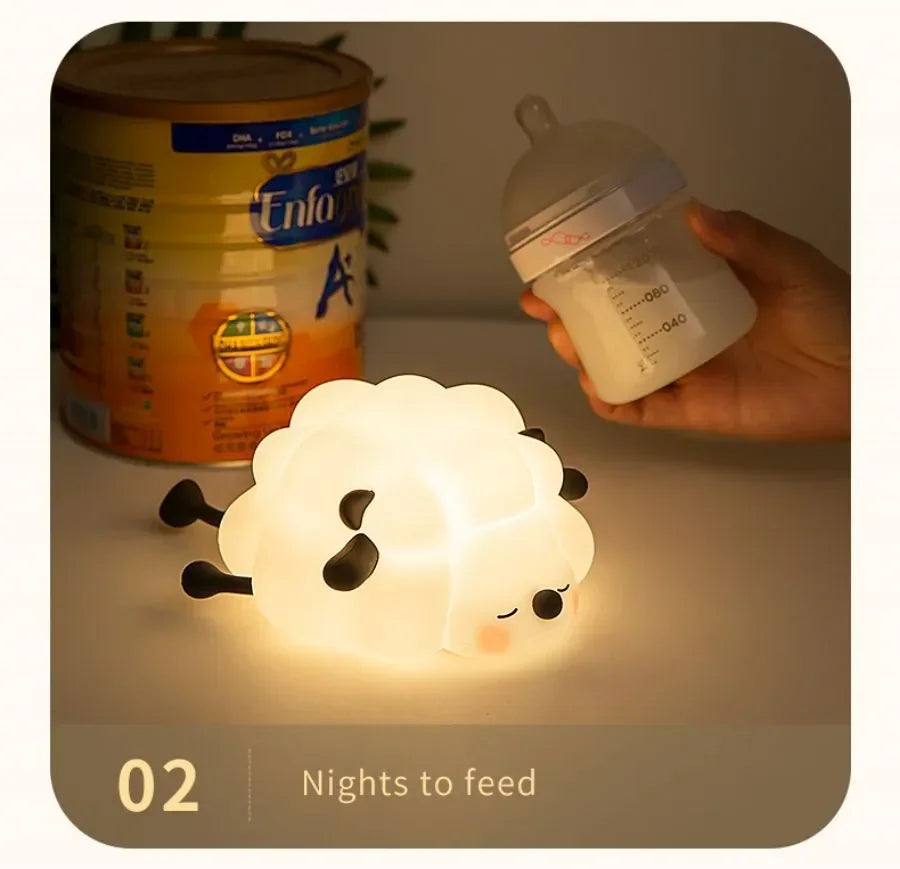 Luz nocturna LED recargable de animales para habitaciones infantiles | Acogedora y bonita