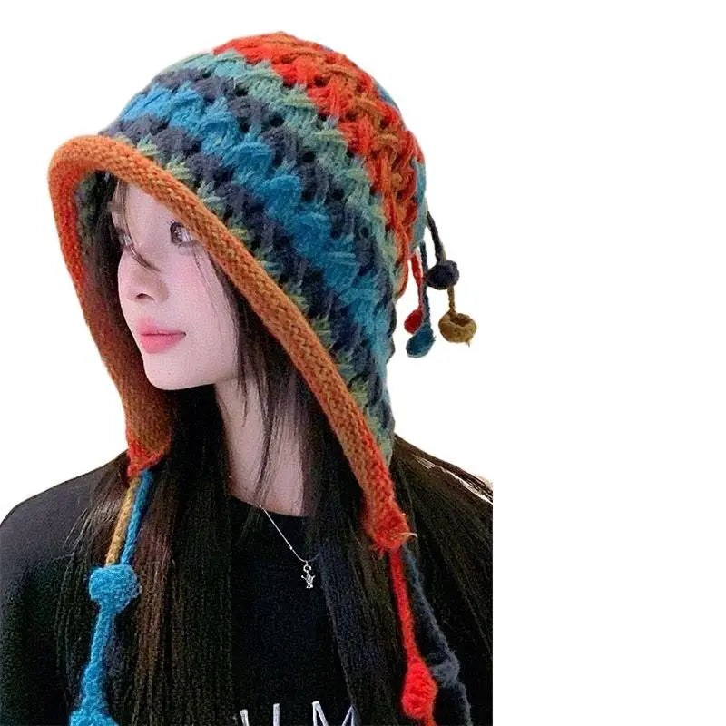 Women's Cute Bear Plush Knitted Hat | Cozy Winter Beanie