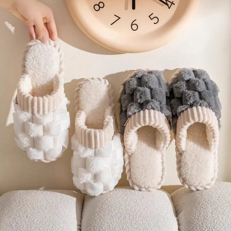 Cozy Warm Plush Cotton Slippers | Anti-Slip Indoor Footwear