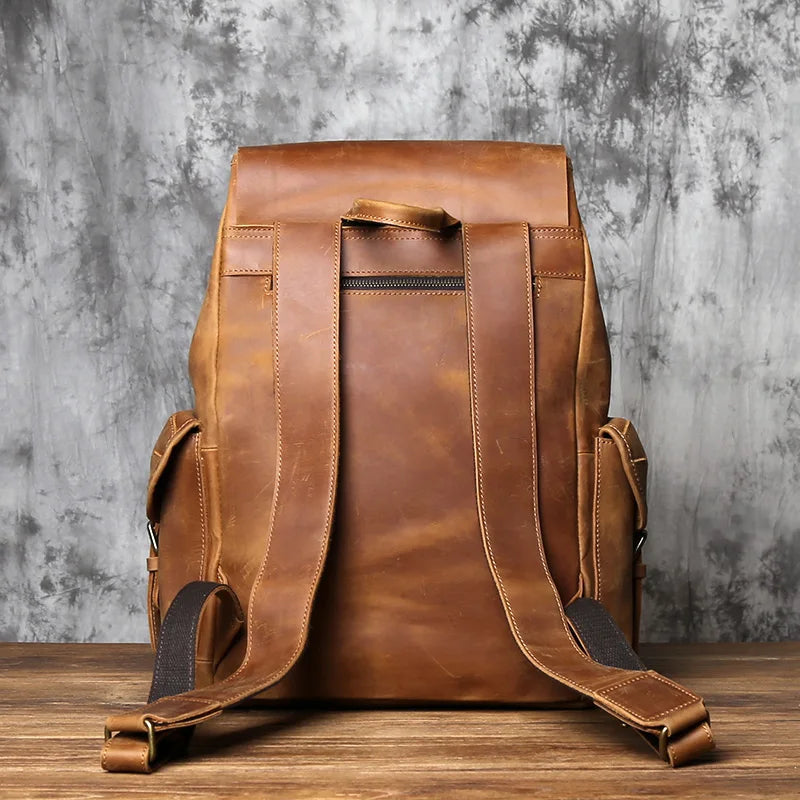 Retro Leather Men's Backpack | Spacious Travel & School Bag