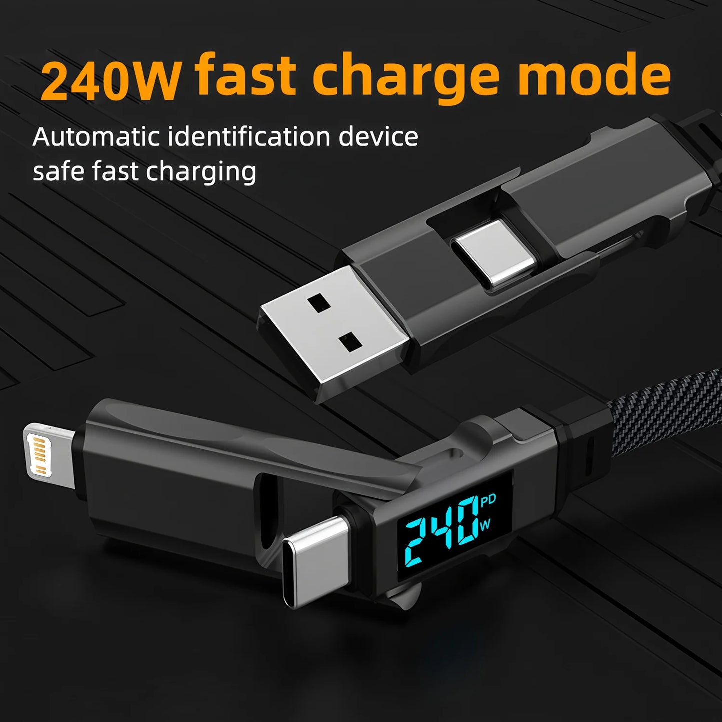 4 In 1 Fast Charging Multi Port USB Cable | Universal Charger Cord
