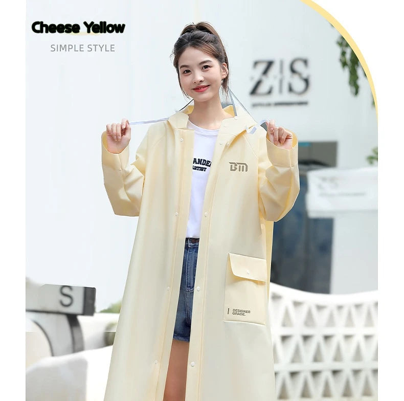 Long Full-Length Anti-Rainstorm Raincoat Poncho for Adults
