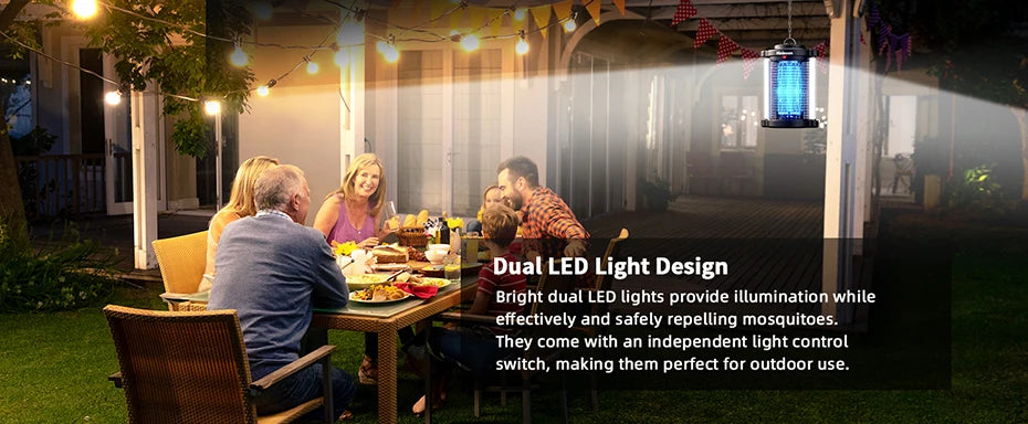 Powerful Outdoor Bug Zapper | Dual LED Mosquito Trap