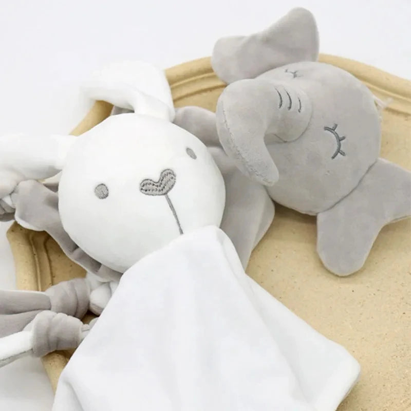 Cute Elephant Plush Teether Rattle for Newborns | Soft Blanket Toy
